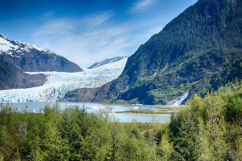 Mendenhall Glacier.jpg :: With only a 20 min. stop, I had quickly capture this HDR of Mendenhall Glacier