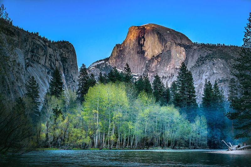 LotA.jpg :: One magical spring evening on the river watching the sun run across the face of Half Dome.