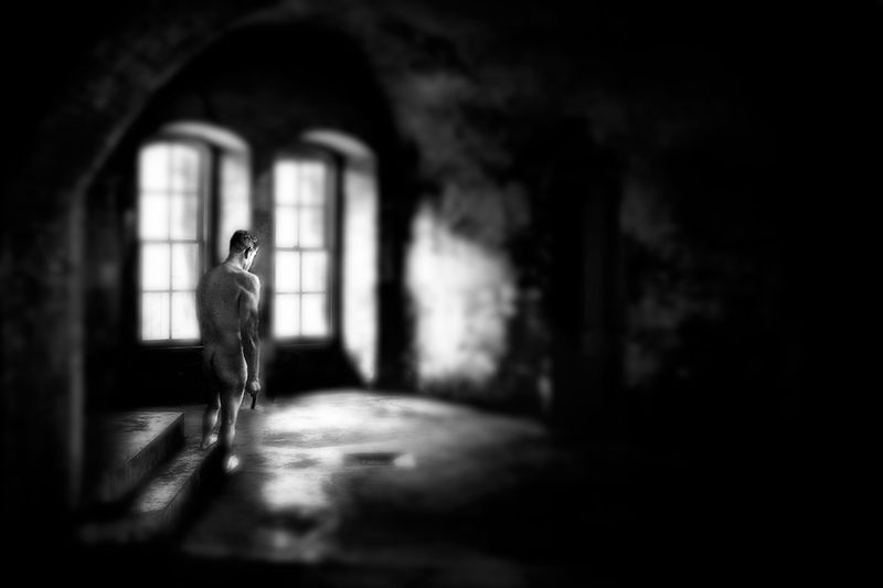 pp1.jpg :: This is one of the first images I had played with in photoshop iwth a specific goal in mind.  There is a gun in my right hand, though not very obvious.  I was looking for ways to express the loneliness and vulnerability associated with depression and thoughts of suicide.
