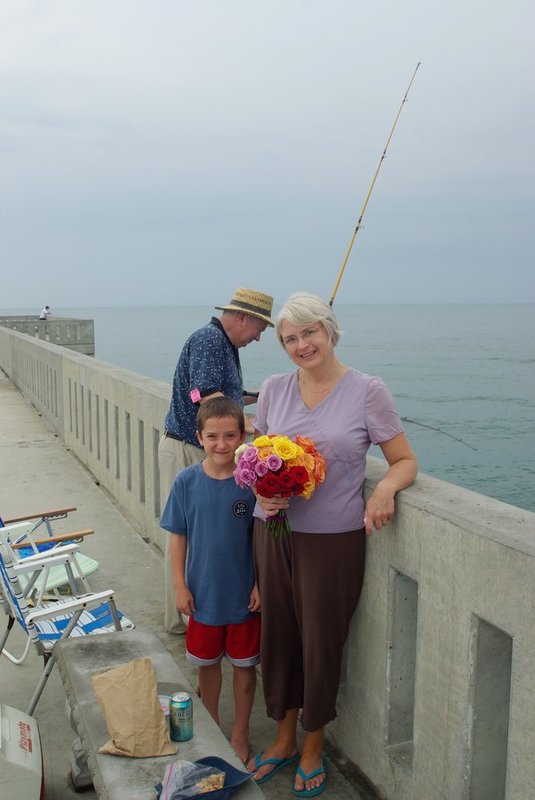 Beachball bouquet socializing o Johnny Mercers Pier.jpg