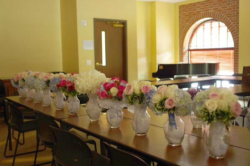 June 15 Bouquets waiting for thr bridal party to arrive.jpg