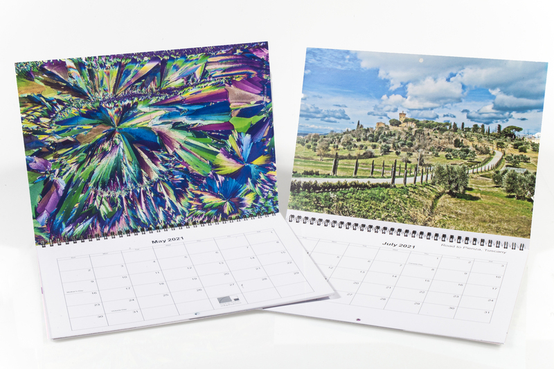 2021 MBP Wall calendar May July.jpg :: MBP Wall calendar  Crystals May , Italian sceneries July.   8.5x11'