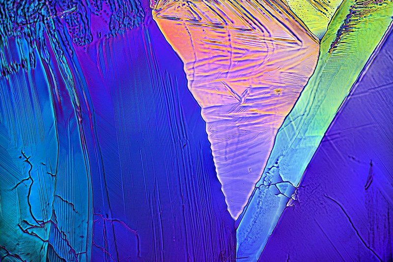 sugar crystals.jpg :: rock sugar in polarized light microscope