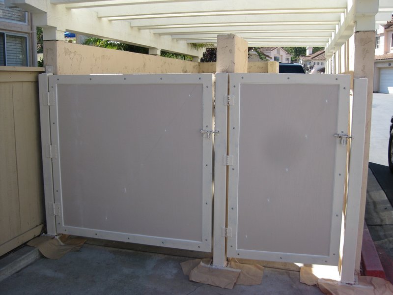 Trash enclosure doors (35).jpg :: Ready for final two coats of paint