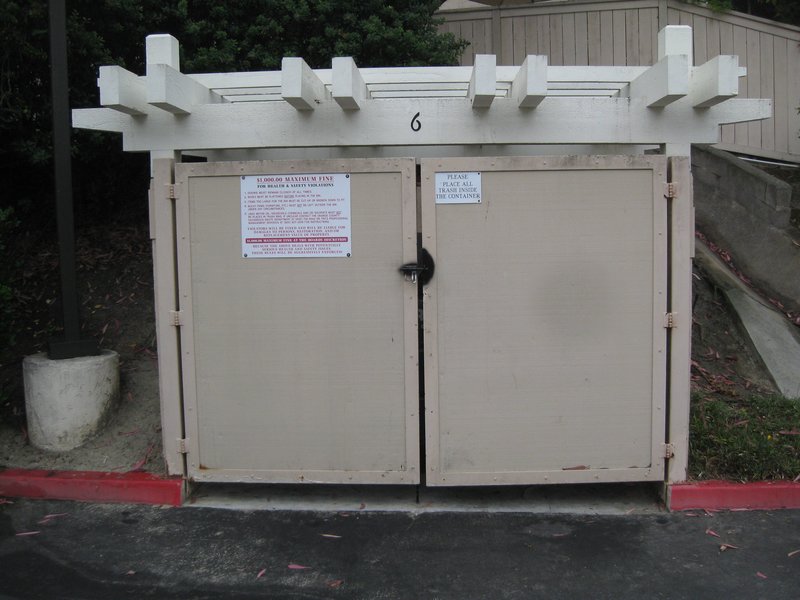 Trash enclosure doors (6).jpg :: A few doors prior to refurbishment