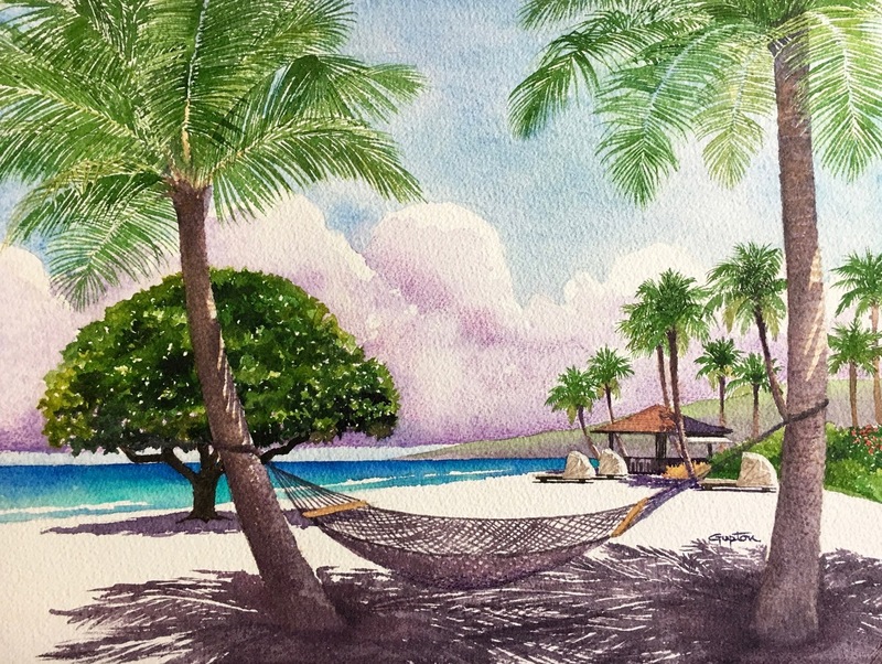 A Place to Take a Nap.jpg :: Noon in Paradise - Artist Proof - 8 1/2 X 11 1/2 signed/numbered $100. free shipping within the USA