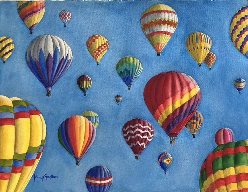 BALLOON FEST.jpg :: Balloon Fest  unframed $2000. includes shipping within the USA