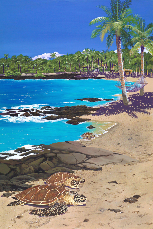 Essence of Kona Village.jpg :: Essence of Kona Village - 9 x 13 signed numbered artist proof $100. Free shipping within the USA