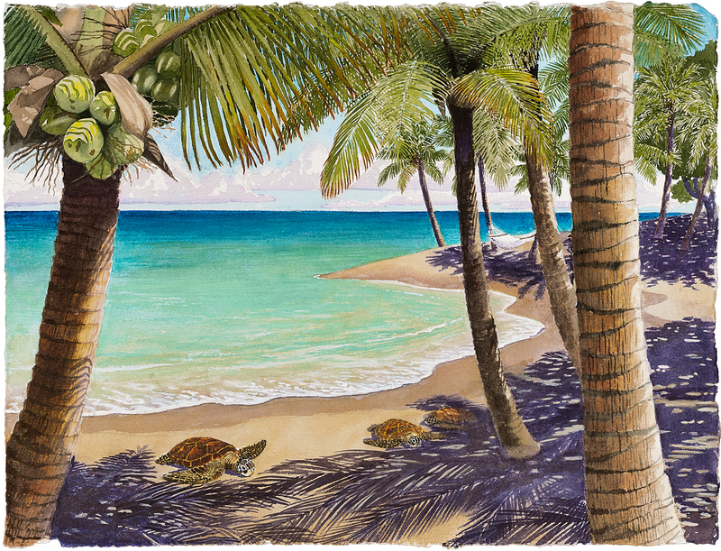 Paradise Found.jpg :: Paradise Found -Artist proof - 8 1/2 X 11 Signed/numbered approx 9 X 12 $100.  Free shipping within the USA