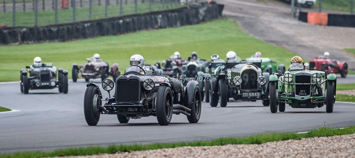 Rudi Friedrichs (Alvis Firefly Special) at the head of the field of pre-war sports cars