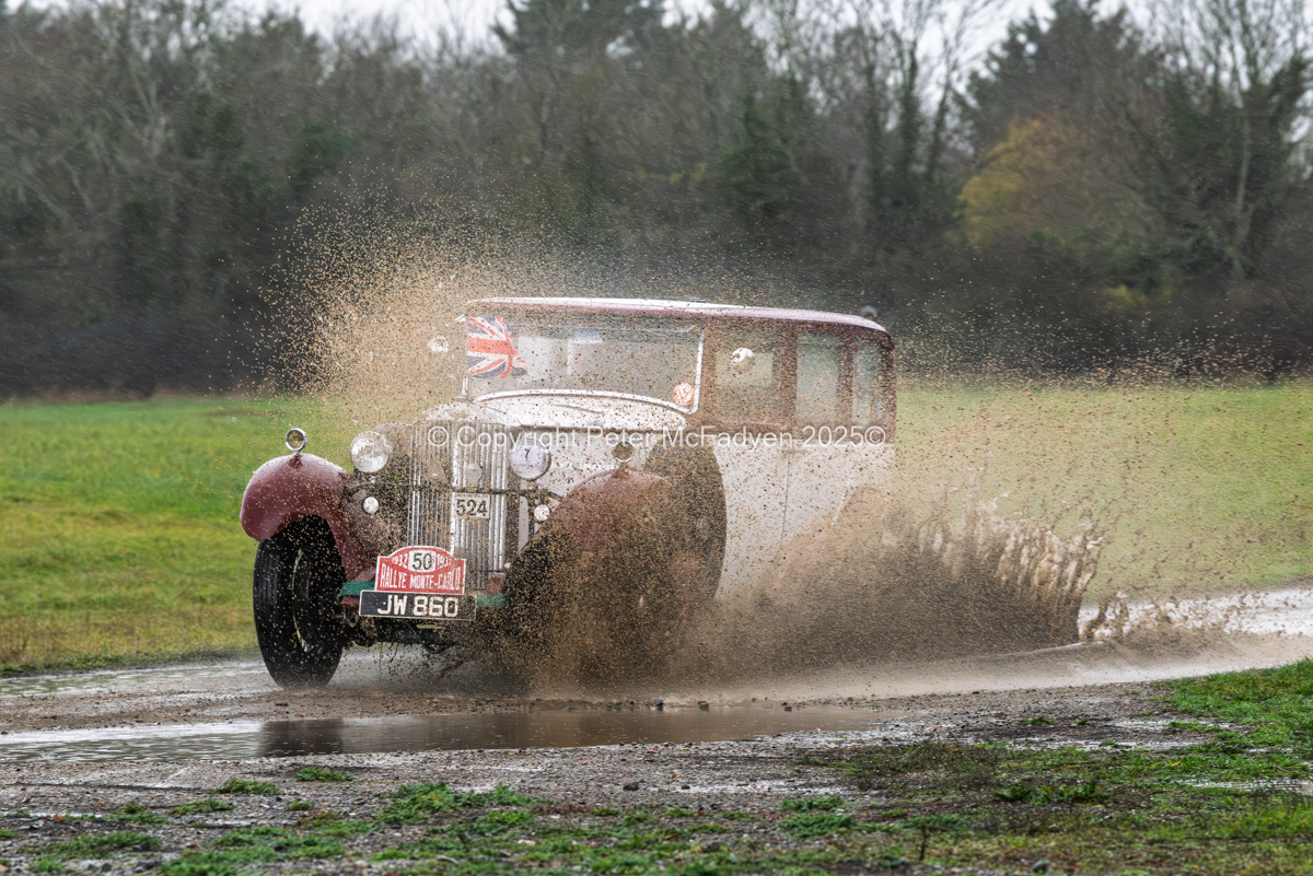 Tim Britnell's Sunbeam 20HP at the VSCC Winter Driving Tests at Bicester