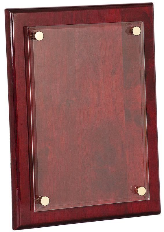 FPA1912_(SPECIAL ORDER).jpg :: 9 x 12 Rosewood Piano Finish Floating Acrylic Plaque