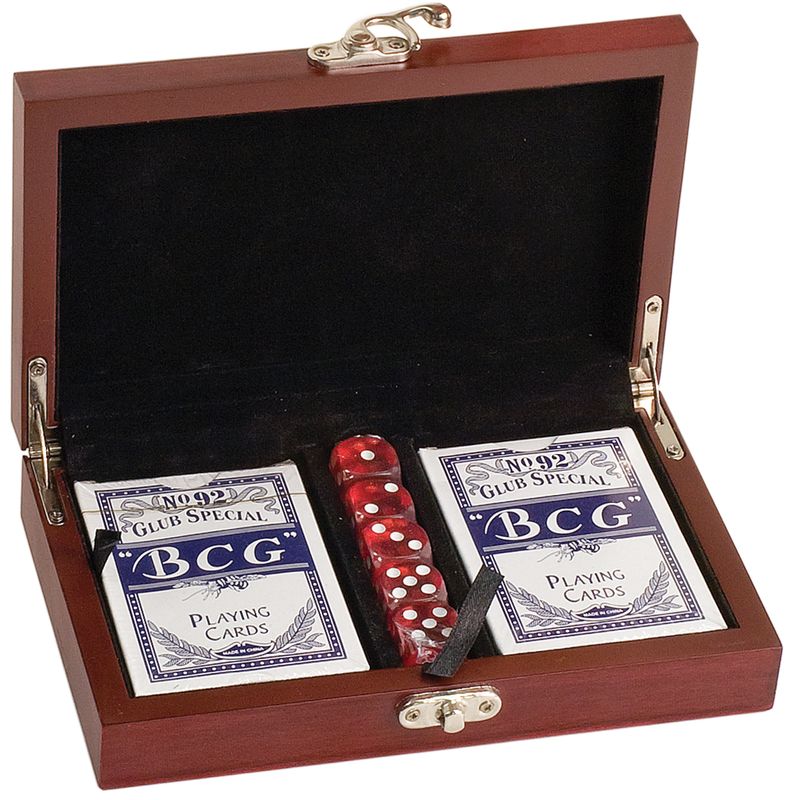 JD-CRD01.jpg :: Rosewood Finish Card and Dice Set
(INCLUDING CUSTOM ENGRAVING)