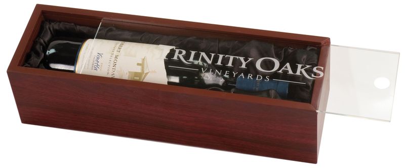 JD-WBX41.jpg :: Rosewood Finish Wine Box with Clear Acrylic Lid
(INCLUDING CUSTOM ENGRAVING)