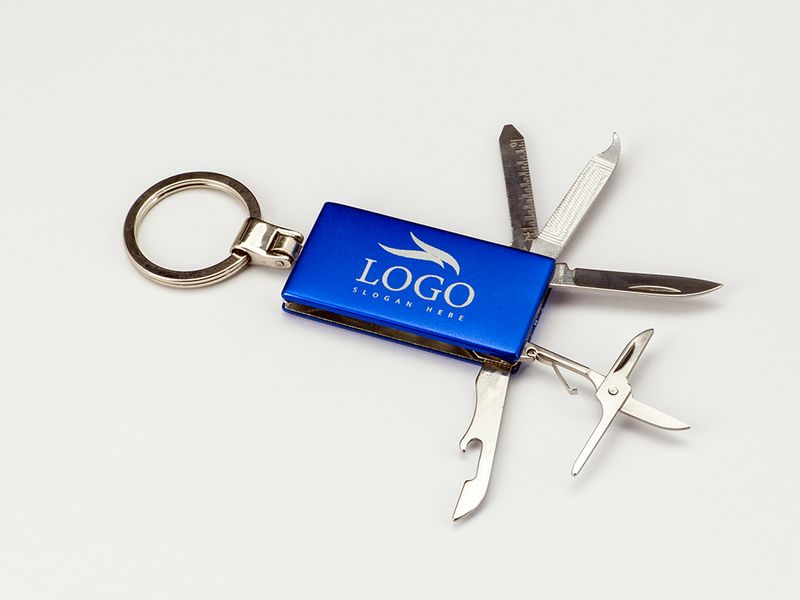 JD_GFT022.jpg :: Blue Rectangle 6 in 1 Keychain