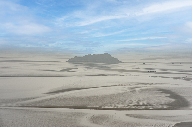 Mont-Saint Michel.jpg :: The view from abbey.  Those tiny dots you see on the sand are actually people.