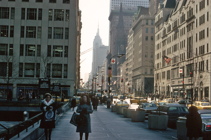NYC circa 1972.jpg :: NYC 5th Avenue and 57th street Empire in the background circa 1973
