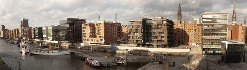 Pano of Sandtorhafen.jpg :: Panoramic view of the Sandtorhafen 
