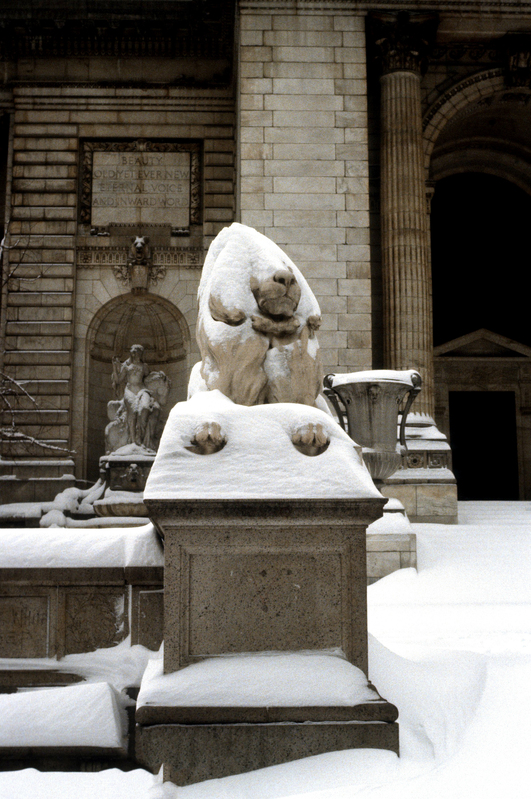 Snowy Day NY Public Library 1978.jpg :: Snowy Day NY Public Library 1978