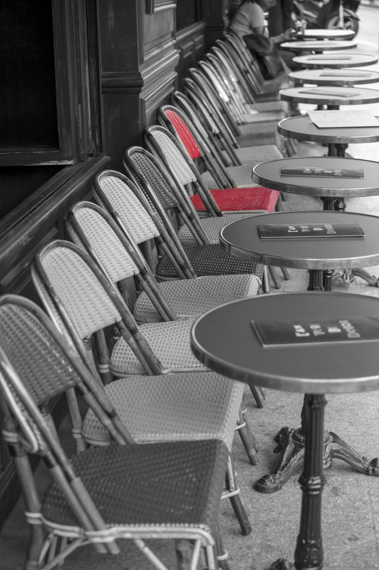 Your seat is ready.jpg :: Typical Parisian cafe in a quiet moment.
