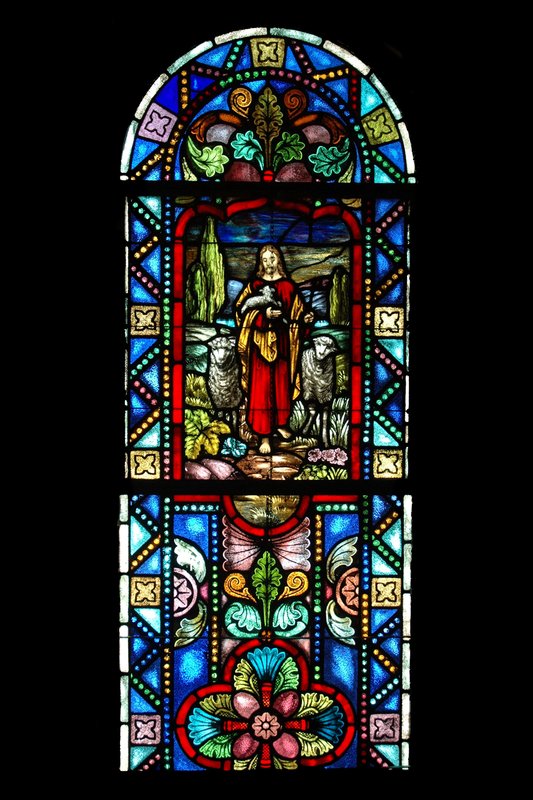 BI 13 The Good Shepard 4x6 72_DSC_7654 070806.jpg :: The Stained Glass windows of Parkway United Church of Christ.  By telling the stories of the Christian Faith and of this congregation, they invite us to find our places in the stories and to discover the joy and promise of the Gospel.

Some of these windows are from the Historic Sanctuary - the others from the current sanctuary.  The oldest windows were commissioned prior to the churches 100th anniversary in 1938.