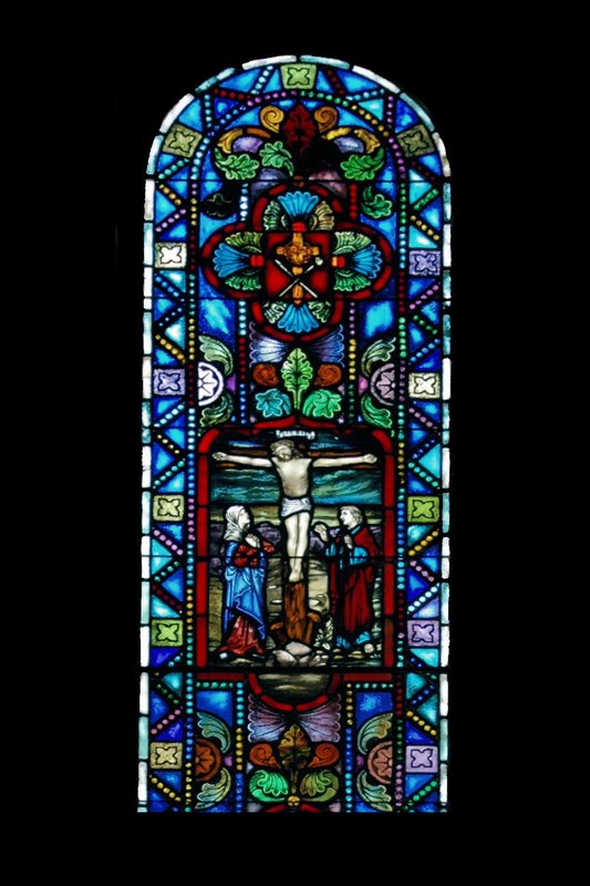 BI 16 The Crucifixion 4x6 72_DSC_7637 070806.jpg :: The Stained Glass windows of Parkway United Church of Christ.  By telling the stories of the Christian Faith and of this congregation, they invite us to find our places in the stories and to discover the joy and promise of the Gospel.

Some of these windows are from the Historic Sanctuary - the others from the current sanctuary.  The oldest windows were commissioned prior to the churches 100th anniversary in 1938.