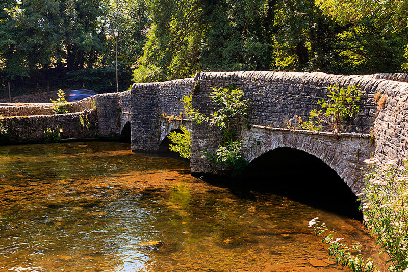 AFD_1819.jpg :: Medieval Sheepwash Bridge over the River Wye at Ashford in the Water Derbyshire UK