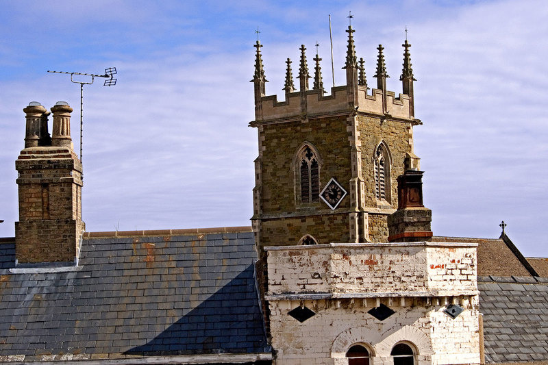 ALF_2229.jpg :: The tower of St Wilfred's rising over the roofs - Alford - Lincolnshire