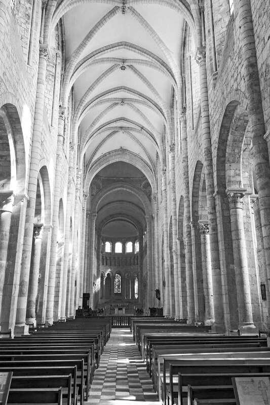 FRA_97672w(1).jpg :: The Nave of the Basilca of Fleury Abbey at Saint-Benoit-Sur-Loire, France