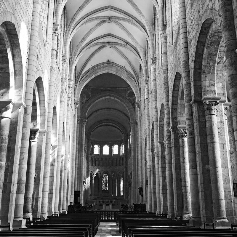 FRA_97682w(1).jpg :: The Nave of the Basilca of Fleury Abbey at Saint-Benoit-Sur-Loire, France