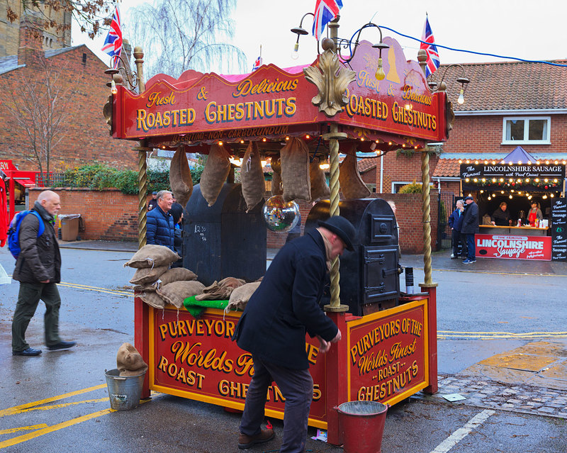 LCM_023(1).jpg :: Roasted Chestnut Stall at The Lincoln Christmas Market Lincolnshire UK
