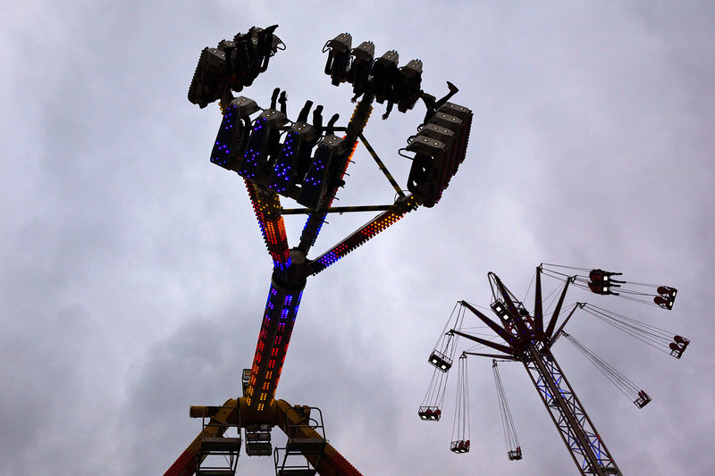 LCM_038(1).jpg :: Lincoln Christmas Market Fairground Ride in front of Lincoln Castle Lincolnshire UK