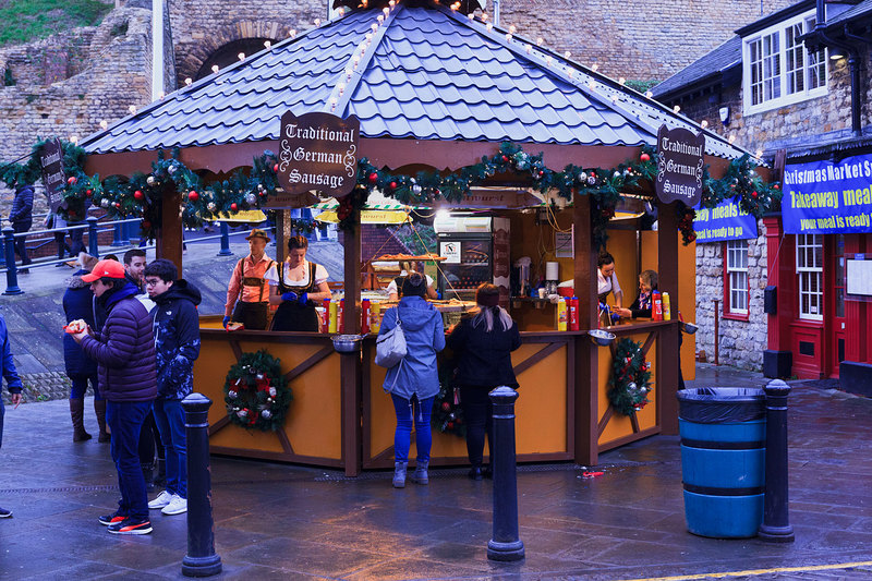 LCM_045(1).jpg :: German Food Stall ot Lincoln Christmas Market on Exchequergate Lincoln Cathedral Quarter UK