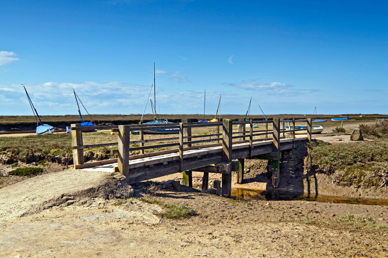 NFK_21241.jpg :: Wooden Bridge over creek at Blakeney Norfolk