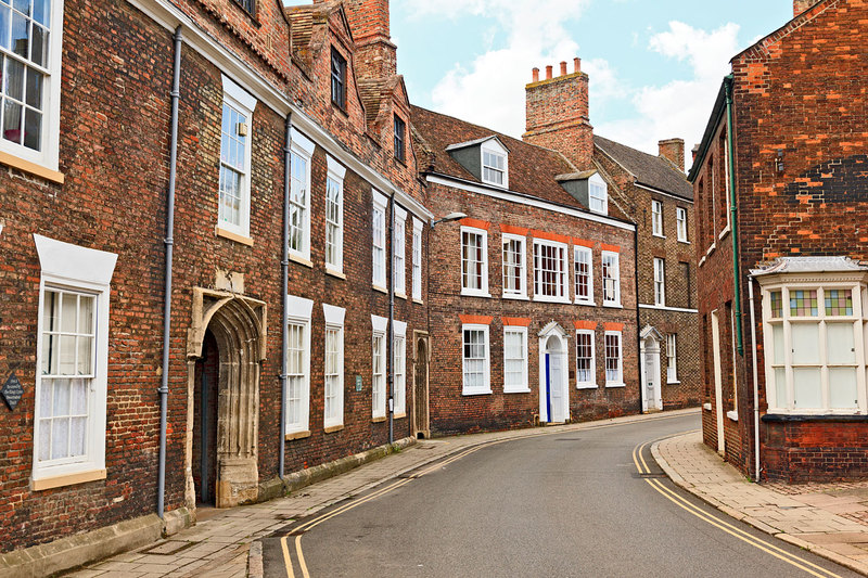 NFK20_033.jpg :: View down Queen Street in the historic area of,Kings Lynn, Norfolk, UK