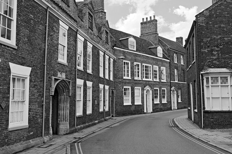 NFK20_0332w.jpg :: View down Queen Street in the historic area of,Kings Lynn, Norfolk, UK