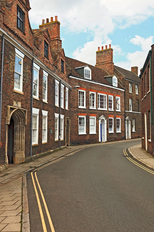 NFK20_034.jpg :: View down Queen Street in the historic area of,Kings Lynn, Norfolk, UK