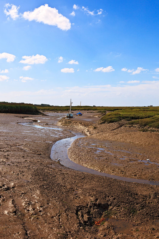 NFK20_052.jpg :: Muddy Creek at Low Tide at Brancaster Staithe, Norfolk, UK