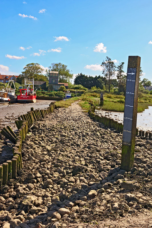 NFK20_058.jpg :: High Tide Marker Post at Brancaster Staithe, Norfolk, UK