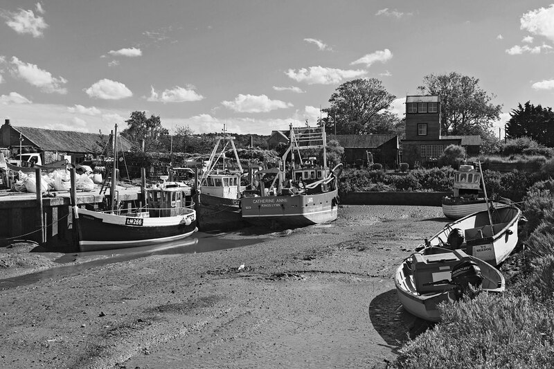 NFK20_0632w(1).jpg :: Low tide in the Harbour at Brancaster Staithe, Norfolk, UK