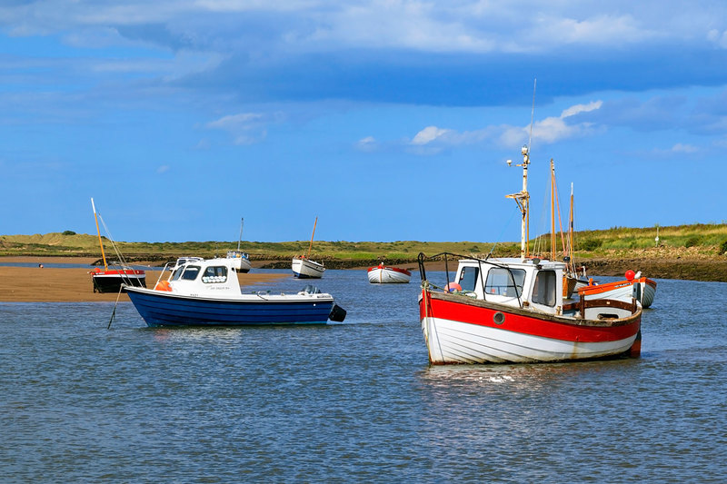 NFKBurnham_039.jpg :: Fishing Boats on Tidal Moorings at Burnham-Overy-Staithe Norfolk
