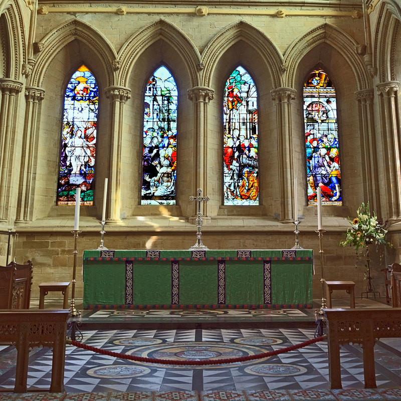 NSW19_0451.jpg :: Stained Glass Window behind the Alter in Southwell Minster, Nottinghamshire