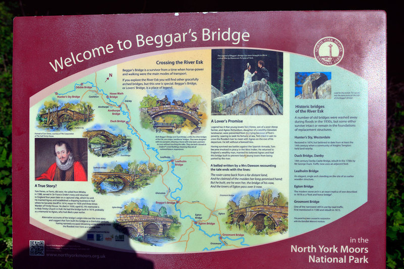 NYM19_070.jpg :: Story Board about Beggars Bridge in Glaisdale on the North York Moors