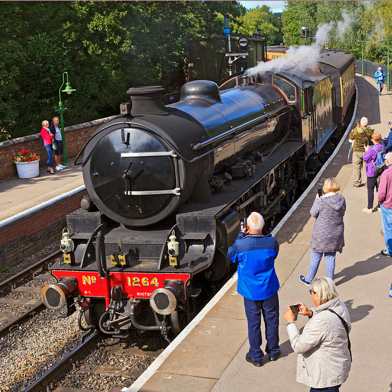 NYMR_18351.jpg :: NYMR Steam Locomotive No. 1264 entering Pickering Station
