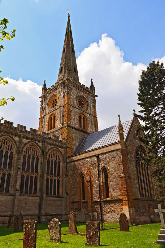 SFD21_018.jpg :: Spire, Bell Tower and North Transept of Holy Trinity Church, Stratford-upon-Avon, Warwickshire, England