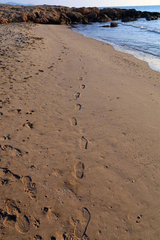 SPN_8247.jpg :: Footprints on the beach, Alcossebra, Costa de Azahar, Spain