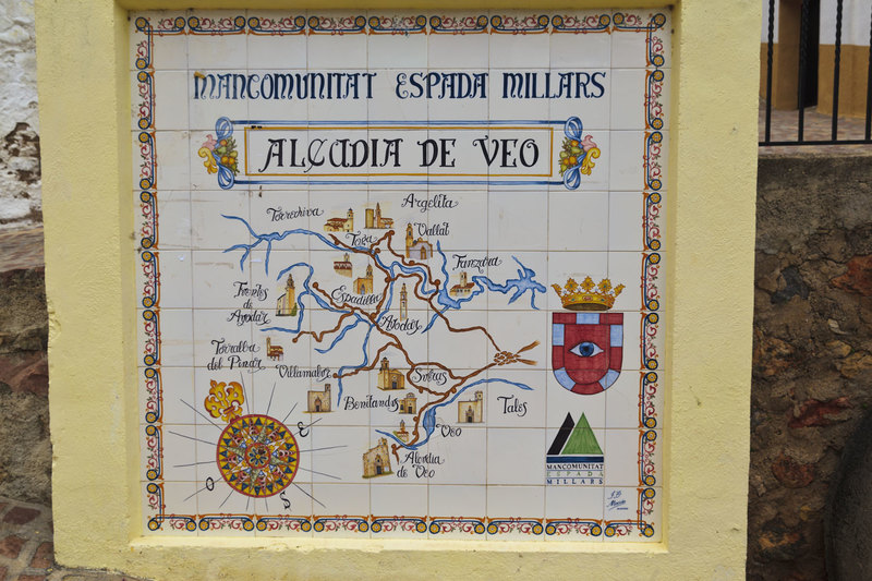 SPN_9316.jpg :: Tiled map of the community of Alcudia de Veo in the province of Castellon, Spain. \