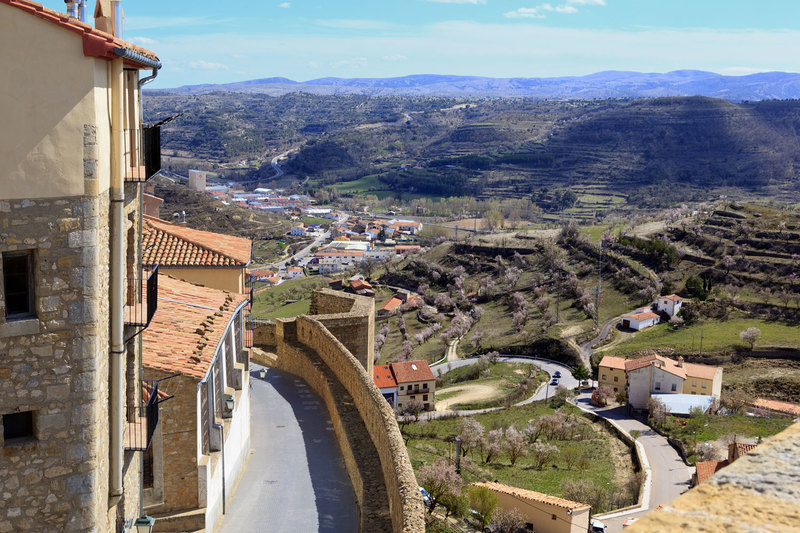 SPN_9628(1).jpg :: View over the Valley and Aragonese Mountains from the walled city of Morella in the Province of Castellon Spain