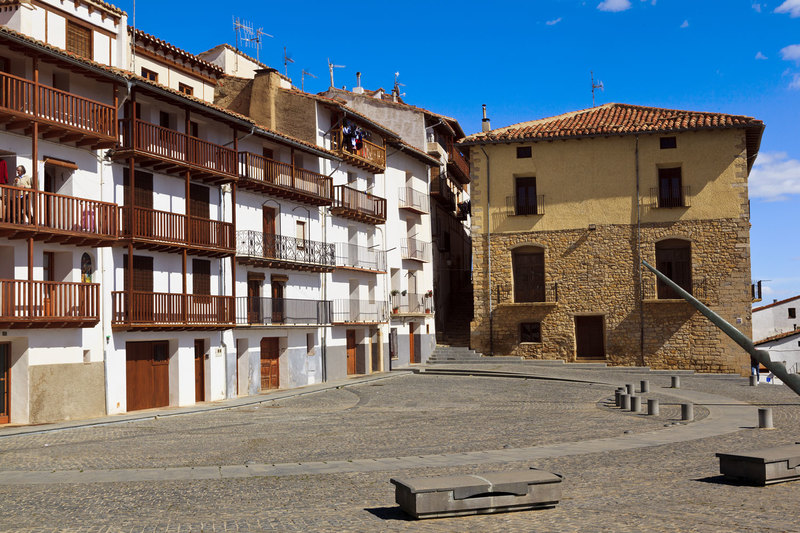 SPN_9634.jpg :: Plaza de Estudis in the walled city of Morella in the province of Castellon Spain