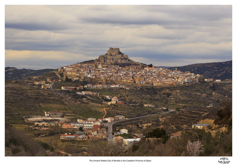 SPN_9640(1).jpg :: The walled city and castle of Morella placed in the Aragonese mountain range in the Province of Castellon Spain